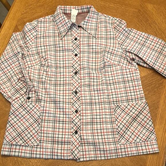 Women’s Vintage 1970’s Montgomery Ward Red and Black Check Shirt Size 40 - Picture 4 of 10